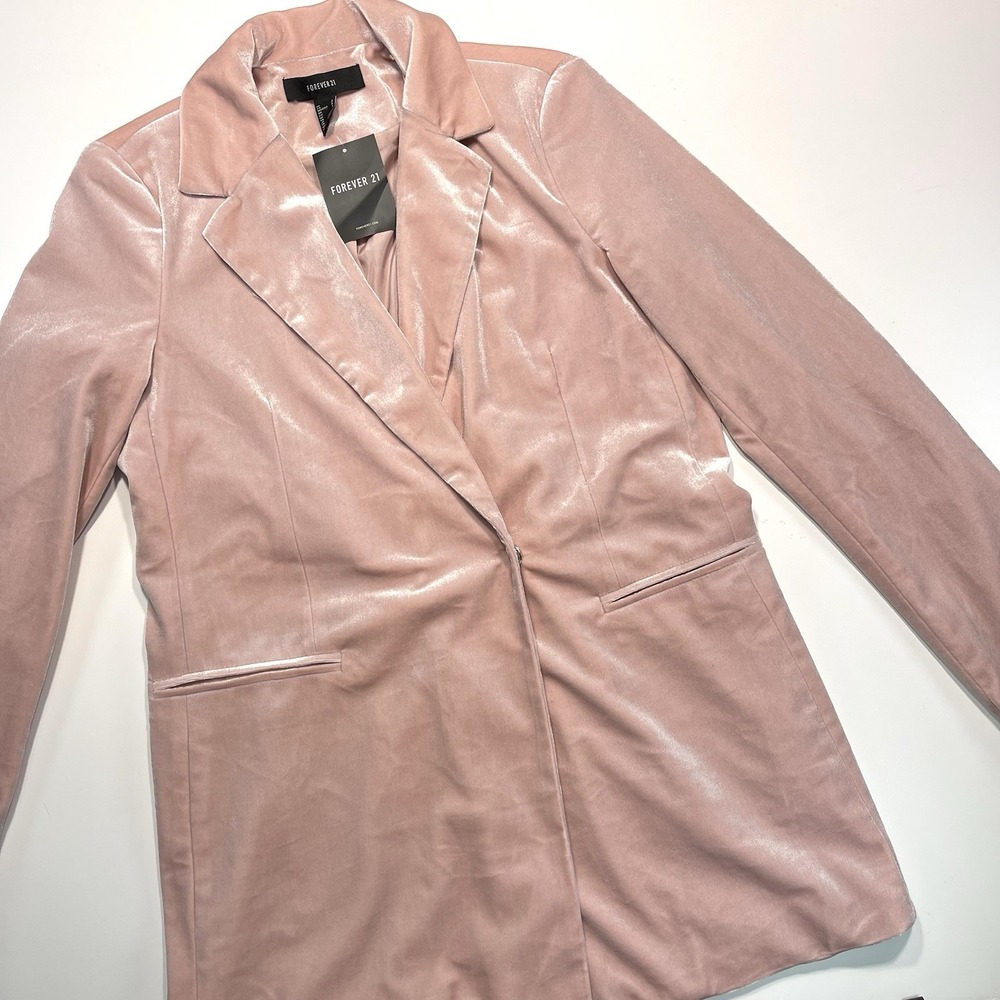 Women's Pink Velvet Blazer‎ Forever21 Small NWT